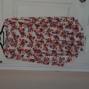 Jamby Styles Baby Doll. Long Sleeve White Floral. Size XL